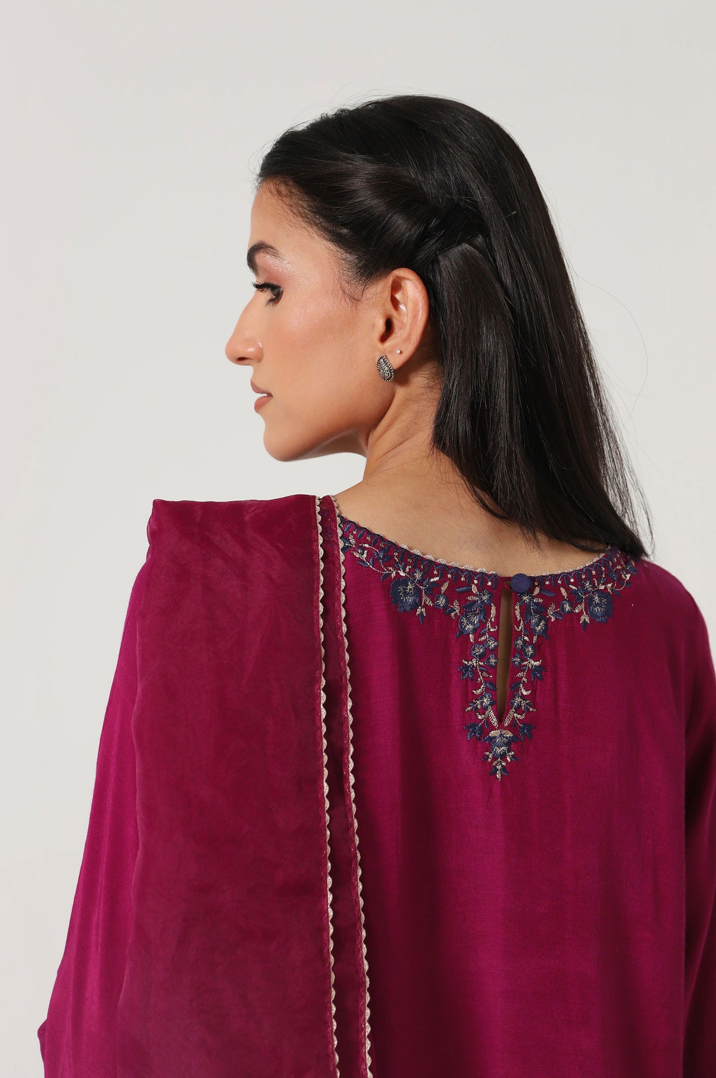 Stitched 3 Piece Raw Silk Embroidered Outfit