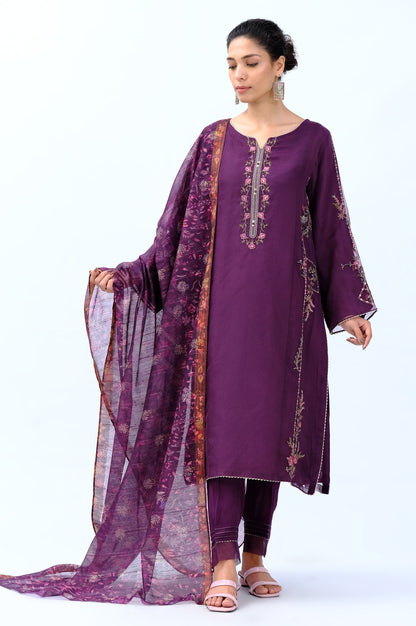 Stitched 3 Piece Digital Printed Organza Embroidered Suit