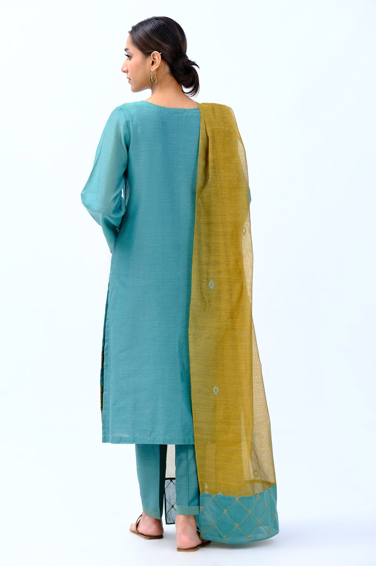 Stitched 3 Piece Cotton Net Embroidered Outfit