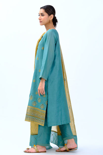 Stitched 3 Piece Cotton Net Embroidered Outfit