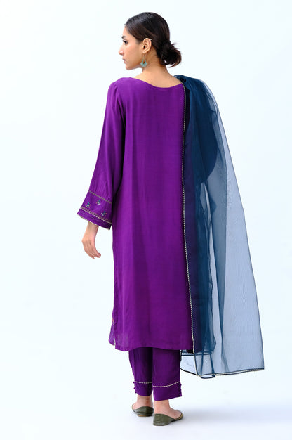 Stitched 3 Piece Rawsilk Embroidered Outfit