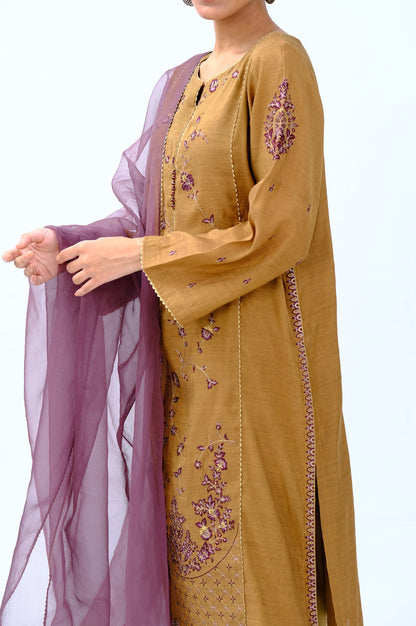 Stitched 3 Piece Staple Mysuri Embroidered Outfit