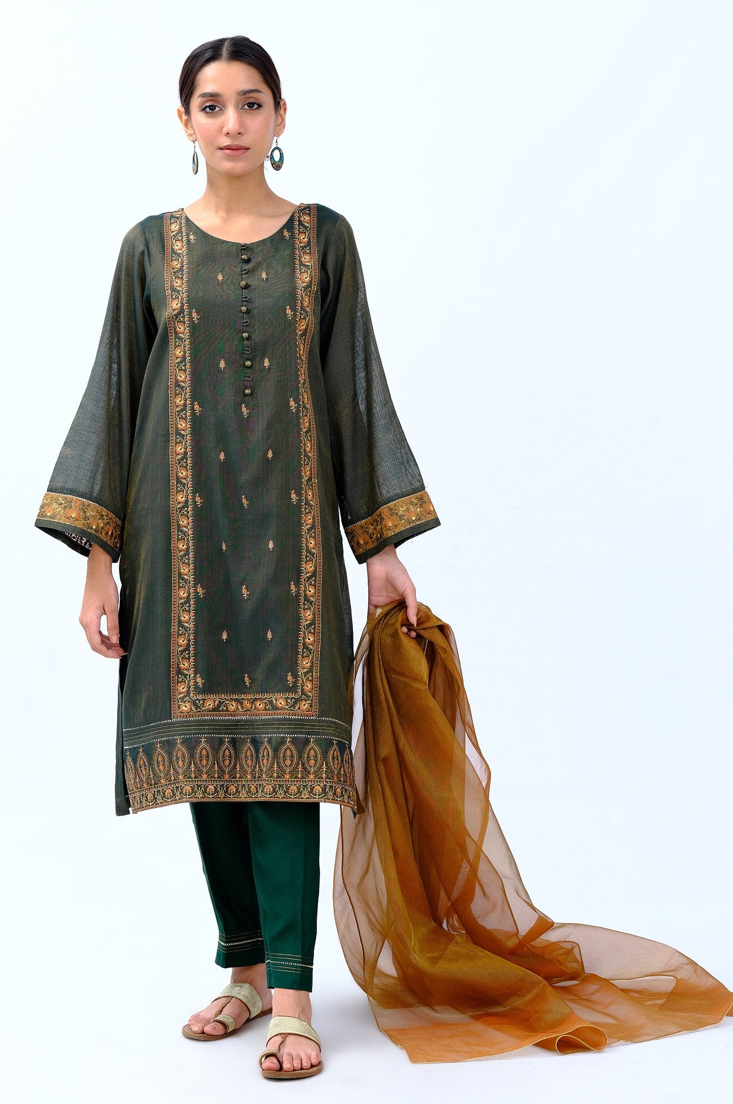 Stitched 3 Piece Mysuri Embroidered Outfit