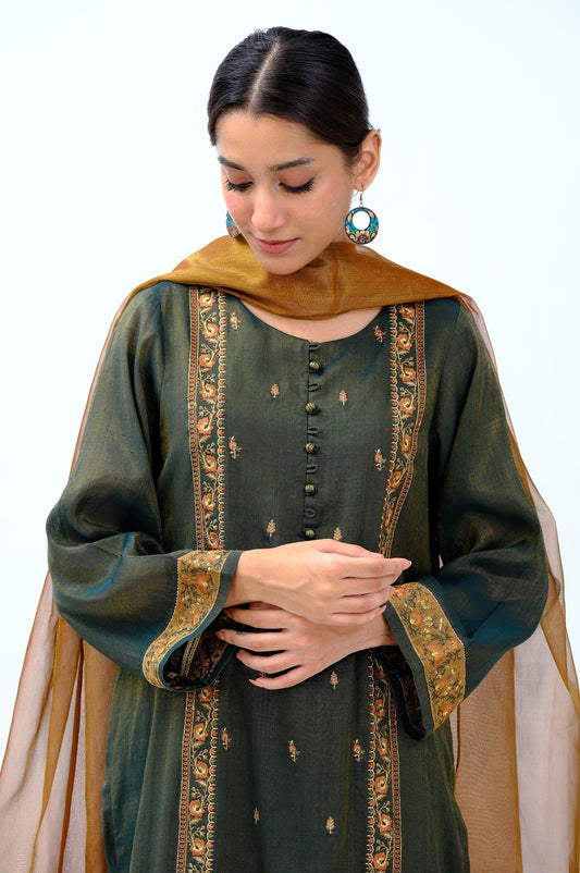 Stitched 3 Piece Mysuri Embroidered Outfit