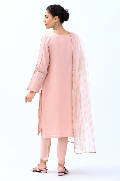 Stitched 3 Piece Cotton Mysruri Embroidered Outift