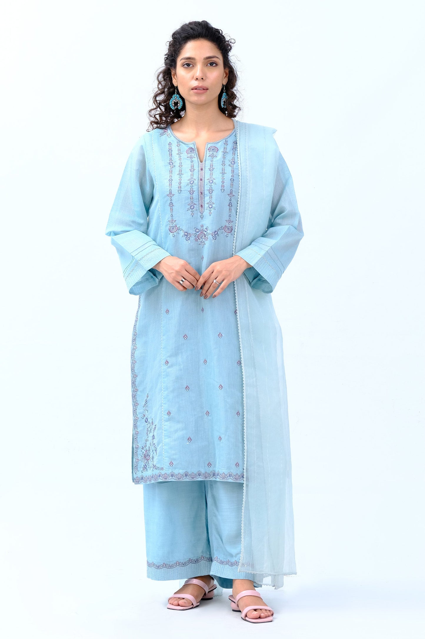 Stitched 3 Piece Maysuri Embroidered Outfit