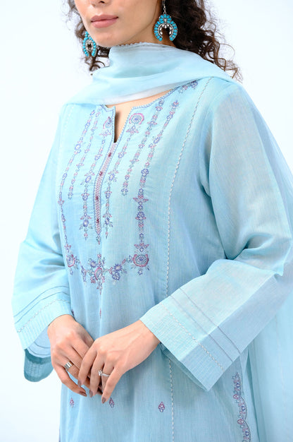 Stitched 3 Piece Maysuri Embroidered Outfit