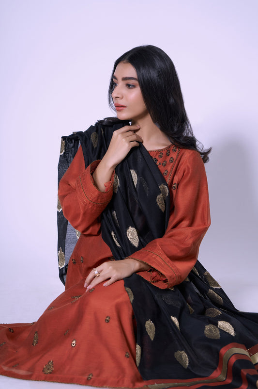 Stitched 3 Piece Embroidered Luxury Outfit