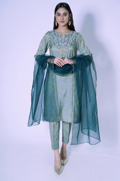 Stitched 3 Piece Staple Mysuri Embroidered Outfit