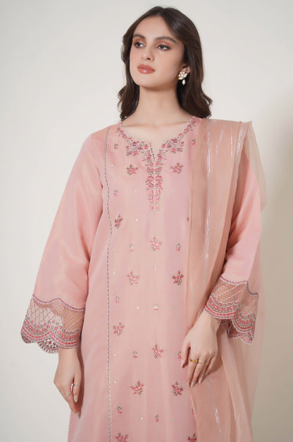 Stitched 3 Piece Embroidered Cotton Mysuri Outfit