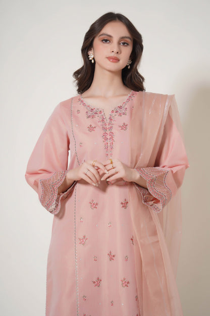 Stitched 3 Piece Embroidered Cotton Mysuri Outfit