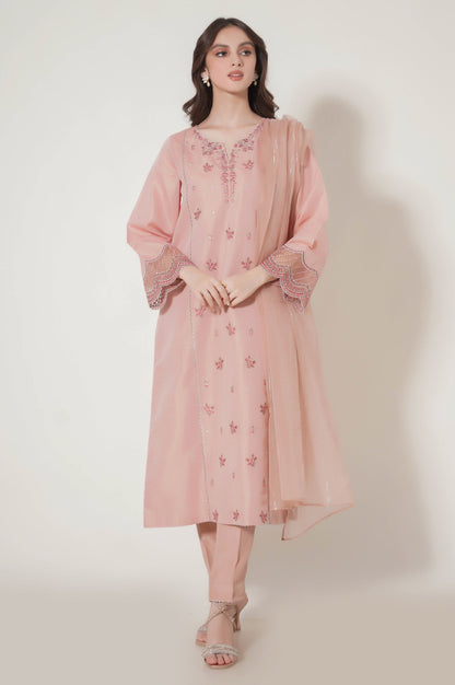 Stitched 3 Piece Embroidered Cotton Mysuri Outfit