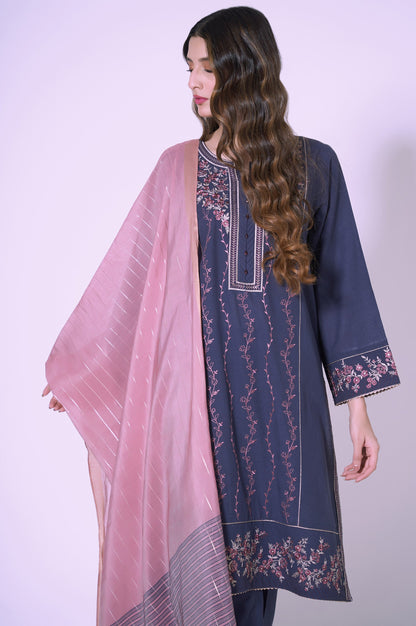 Stitched 3 Piece Cambric Embroidered Outfit