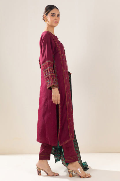 Stitched 3 Piece Embroidered Organza Outfit