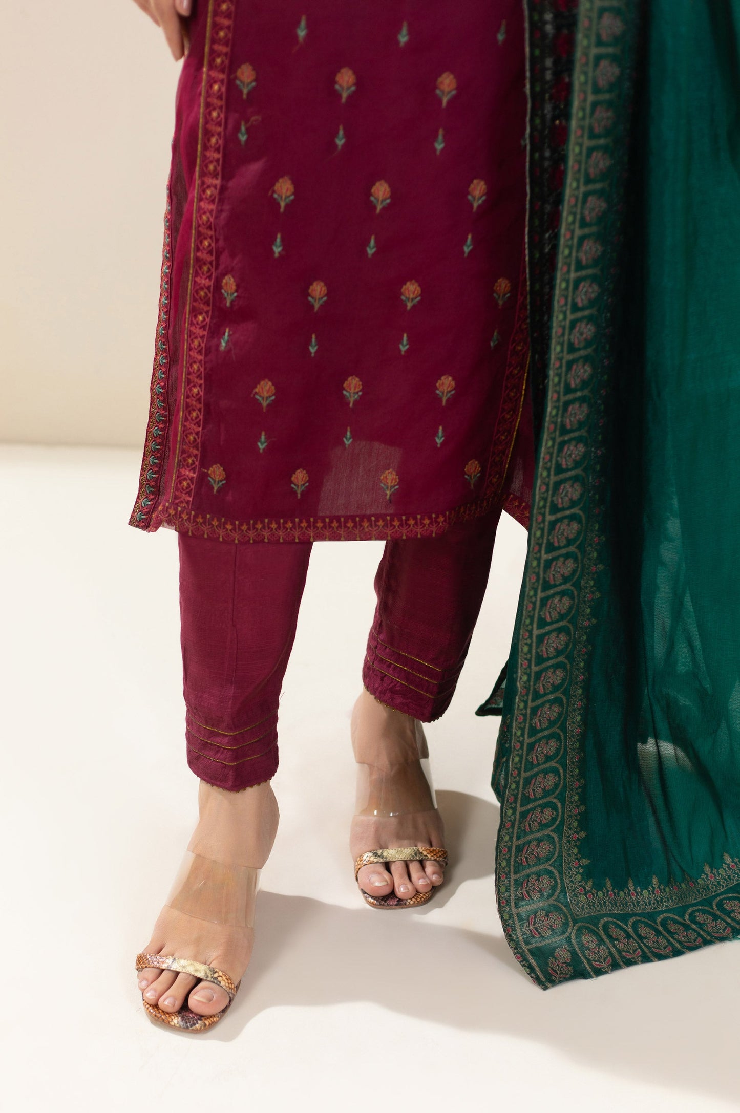 Stitched 3 Piece Embroidered Organza Outfit