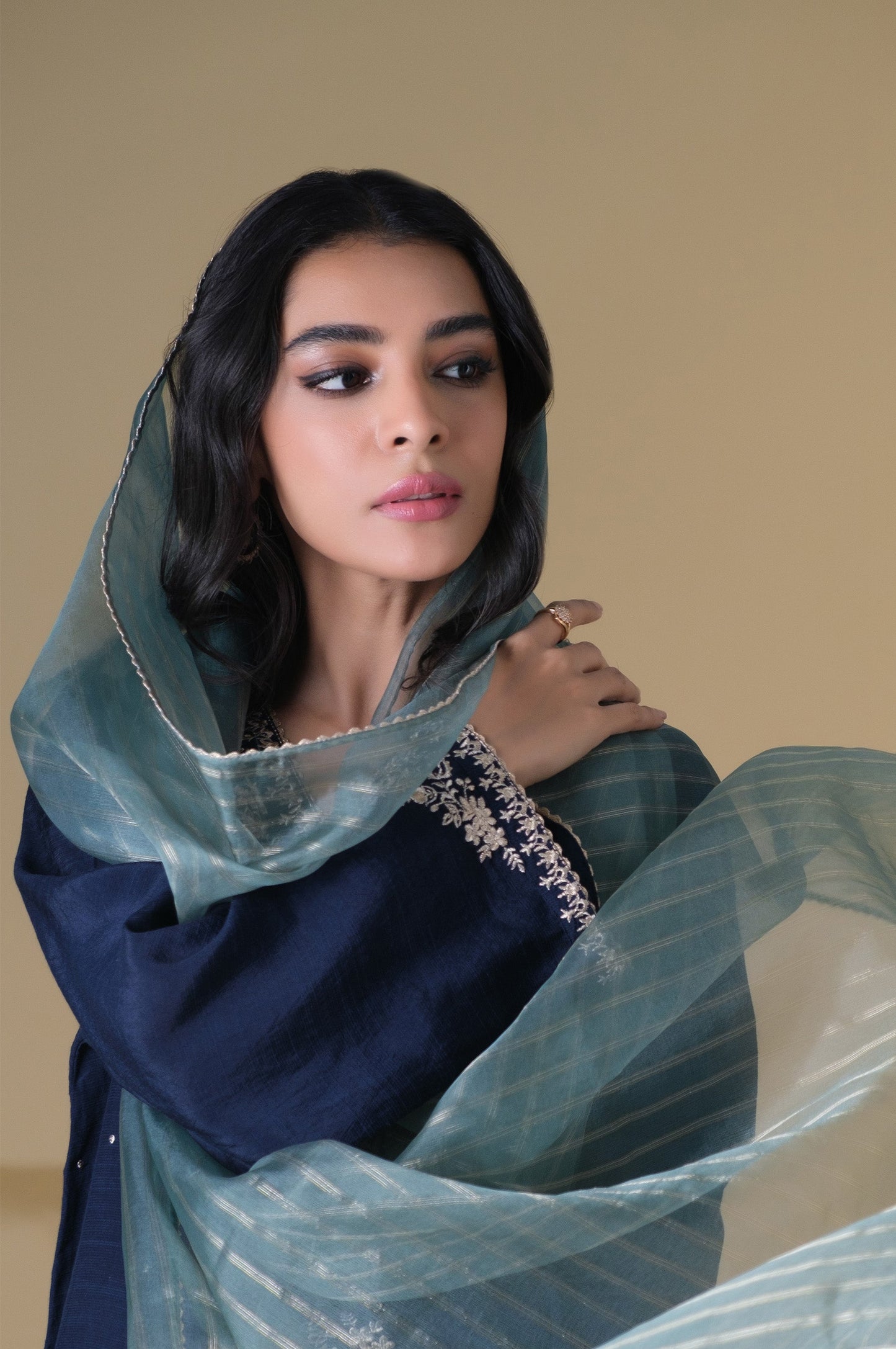 Stitched 3 piece Rawsilk Embroidered Outfit