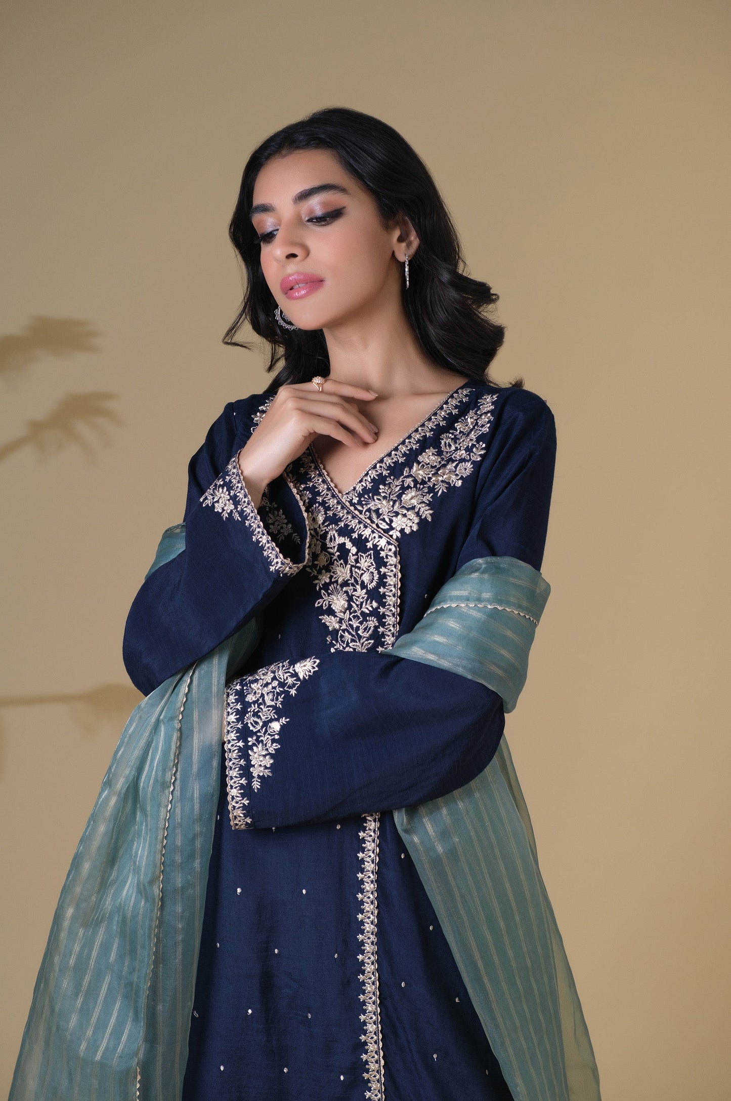 Stitched 3 piece Rawsilk Embroidered Outfit