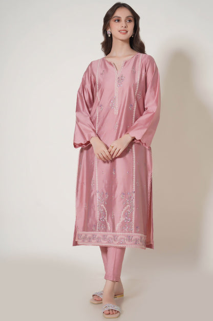 Stitched 3 Piece Embroidered Cotton Net Outfit