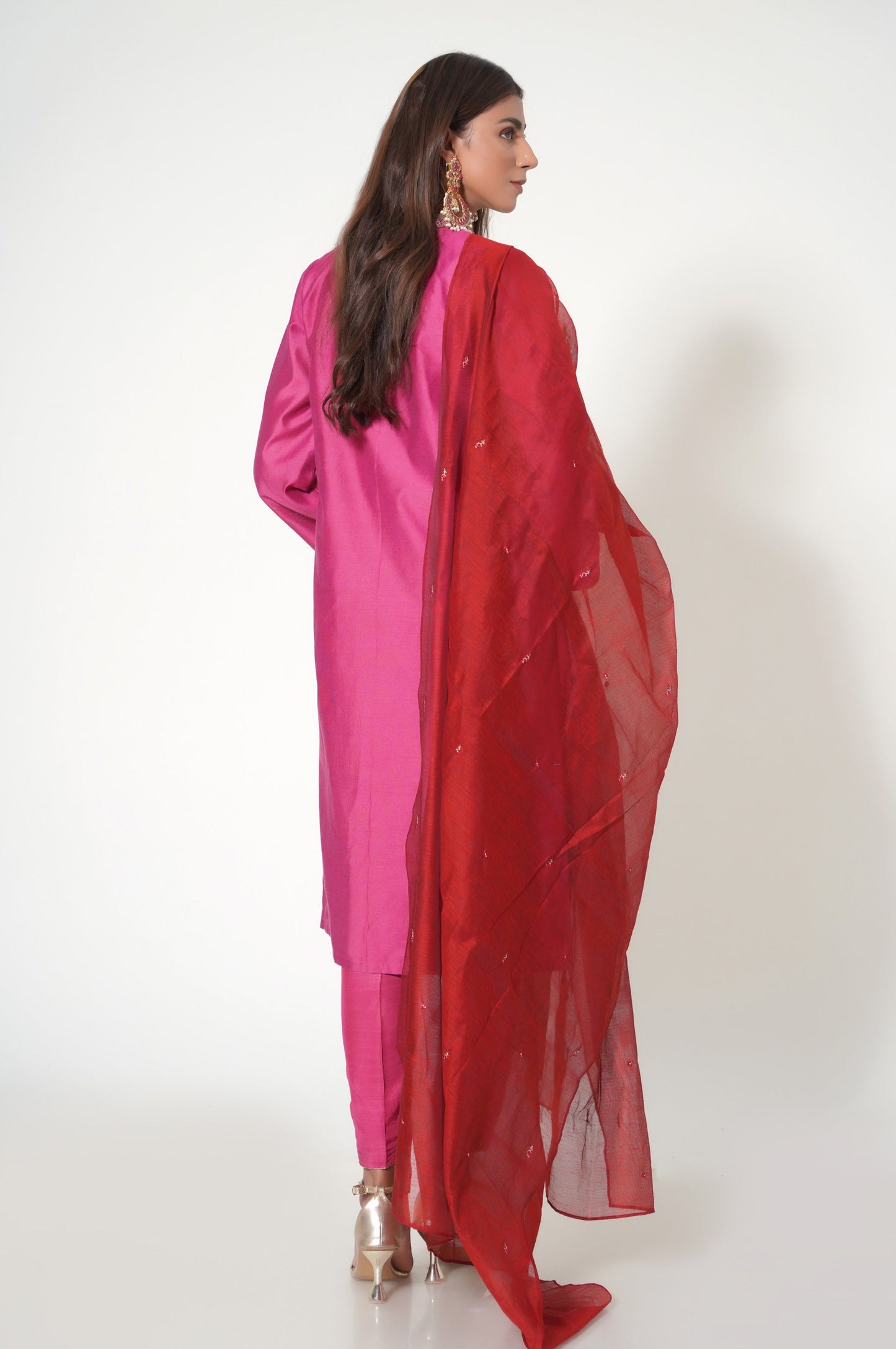 Stitched 3 Piece Embroidered Cotton Net Outfit