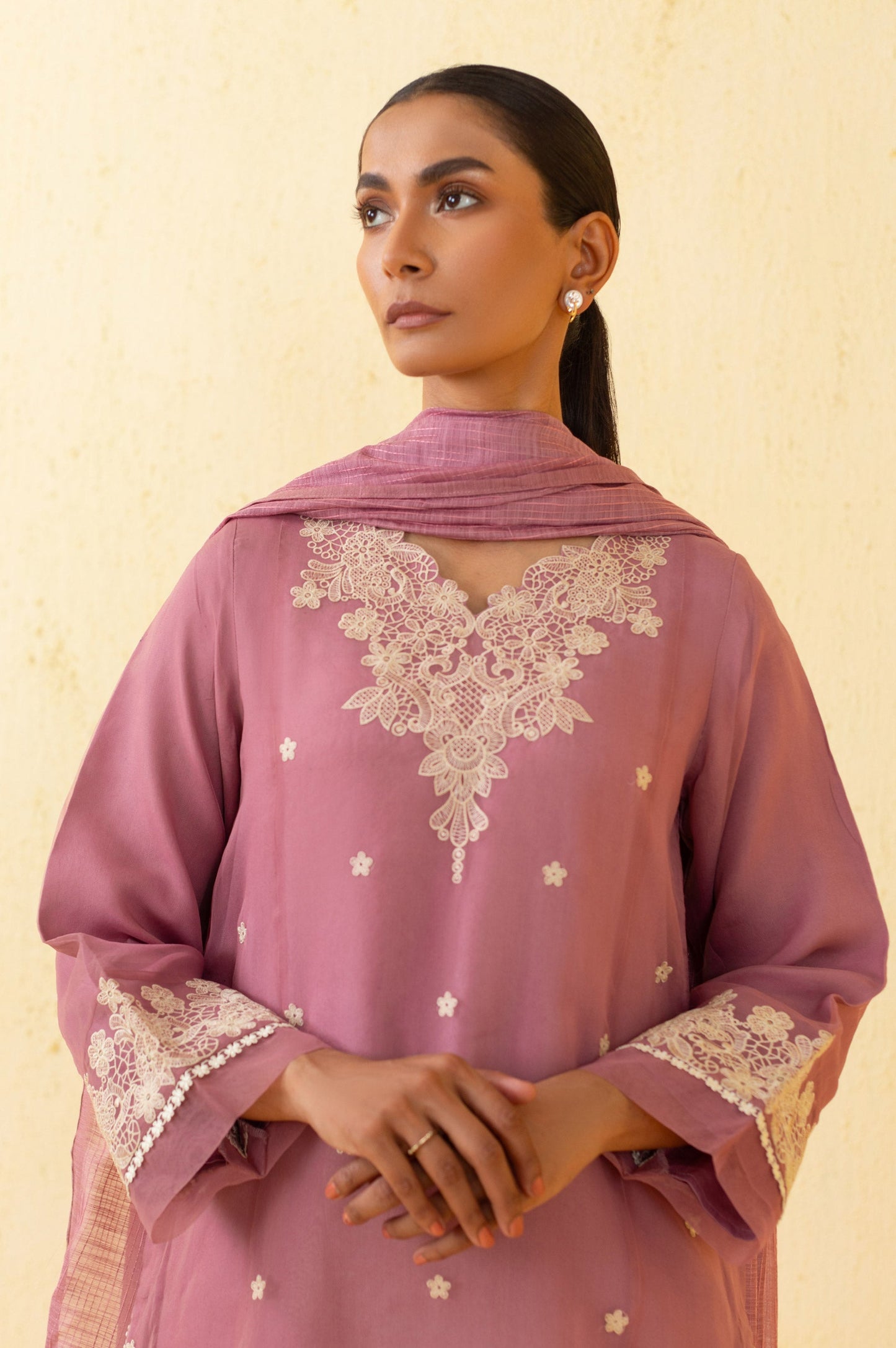 Stitched 3 Piece Embroidered Organza Outfit