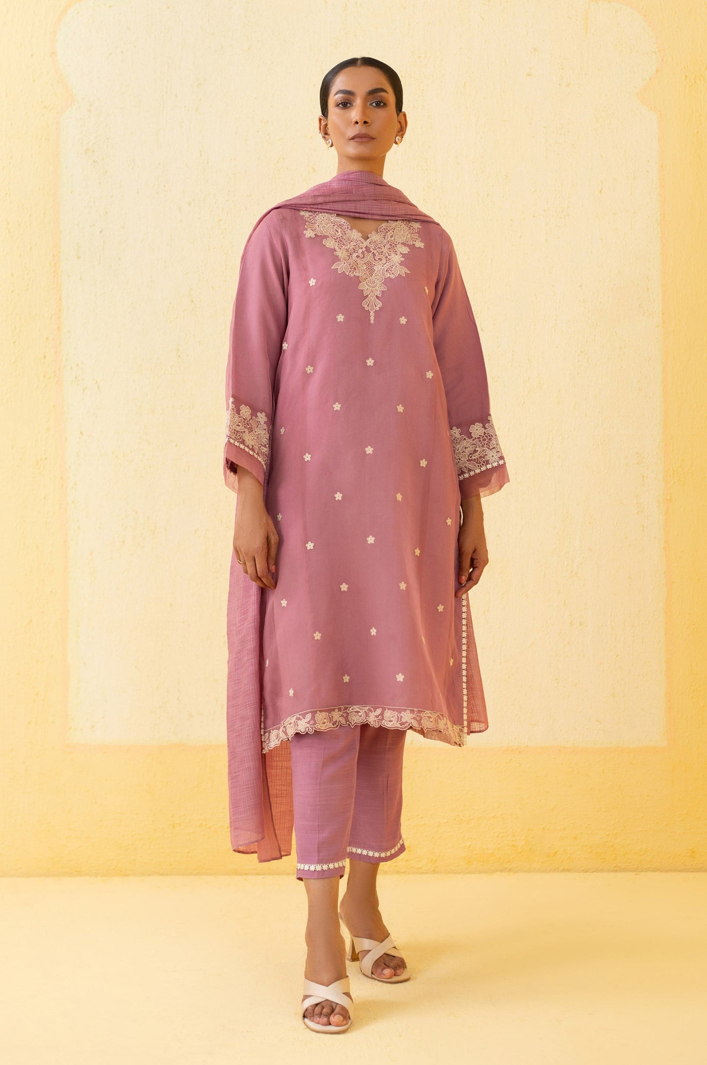 Stitched 3 Piece Embroidered Organza Outfit