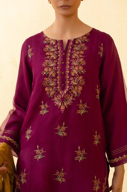 Stitched 3 Piece Embroidered Organza Outfit