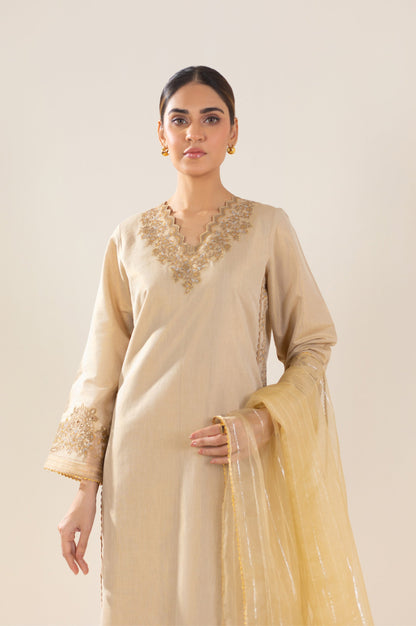 Stitched 3 Piece Embroidered Cotton Mysuri Outfit