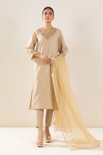 Stitched 3 Piece Embroidered Cotton Mysuri Outfit