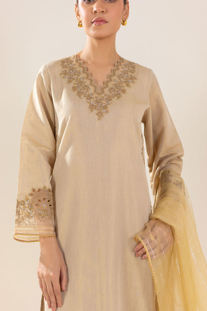 Stitched 3 Piece Embroidered Cotton Mysuri Outfit