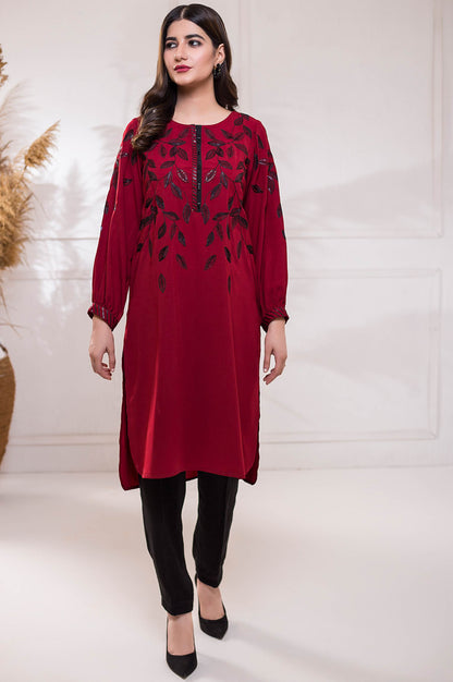 Stitched 1 Piece Crepe Embroidered Shirt