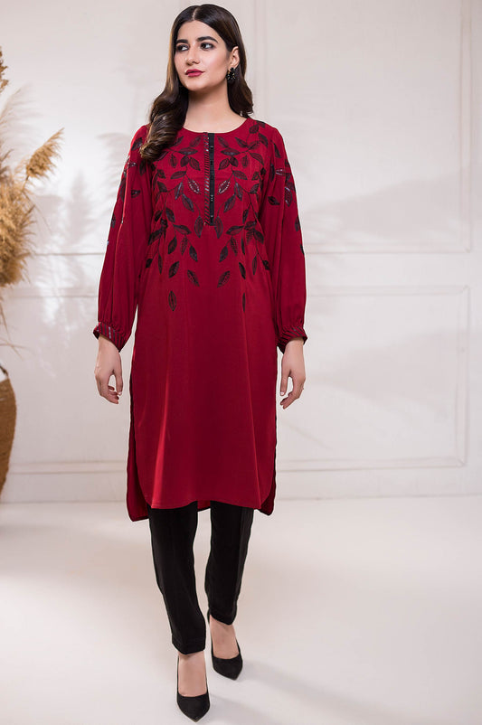 Stitched 1 Piece Crepe Embroidered Shirt