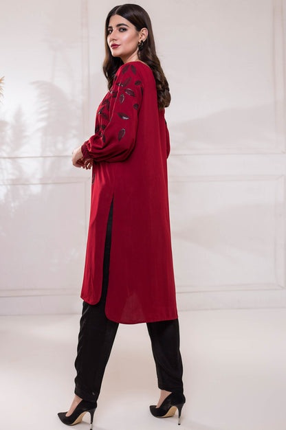 Stitched 1 Piece Crepe Embroidered Shirt