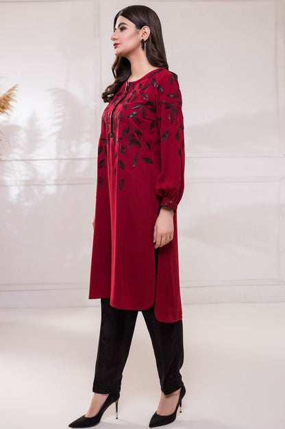 Stitched 1 Piece Crepe Embroidered Shirt