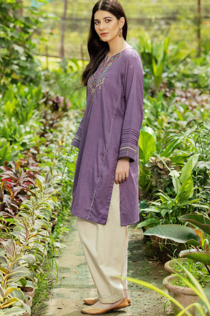 Stitched 1 Piece Embroidered Chikan Tarkashi Shirt
