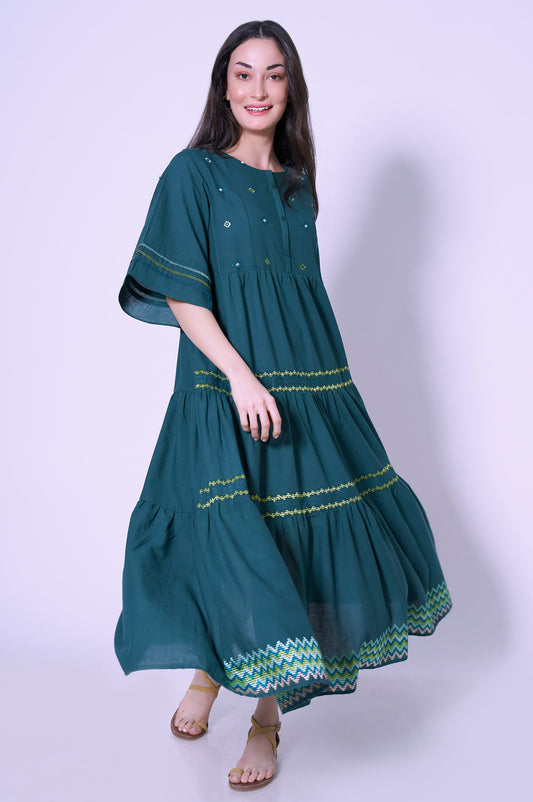 Stitched 1 Piece Cambric Dress