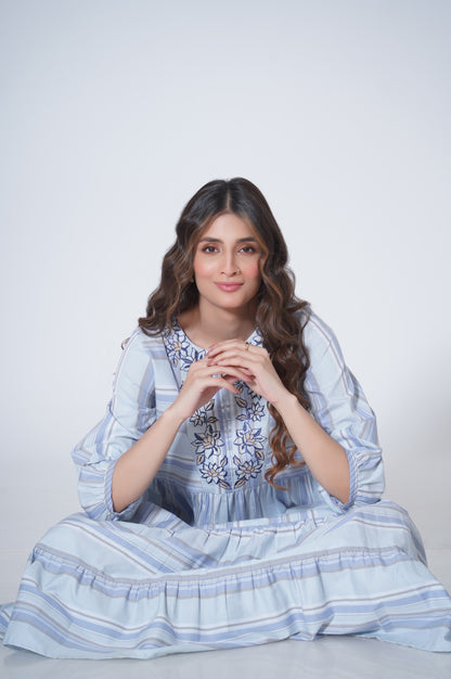 Stitched 1 Piece Yarn Dyed Dress