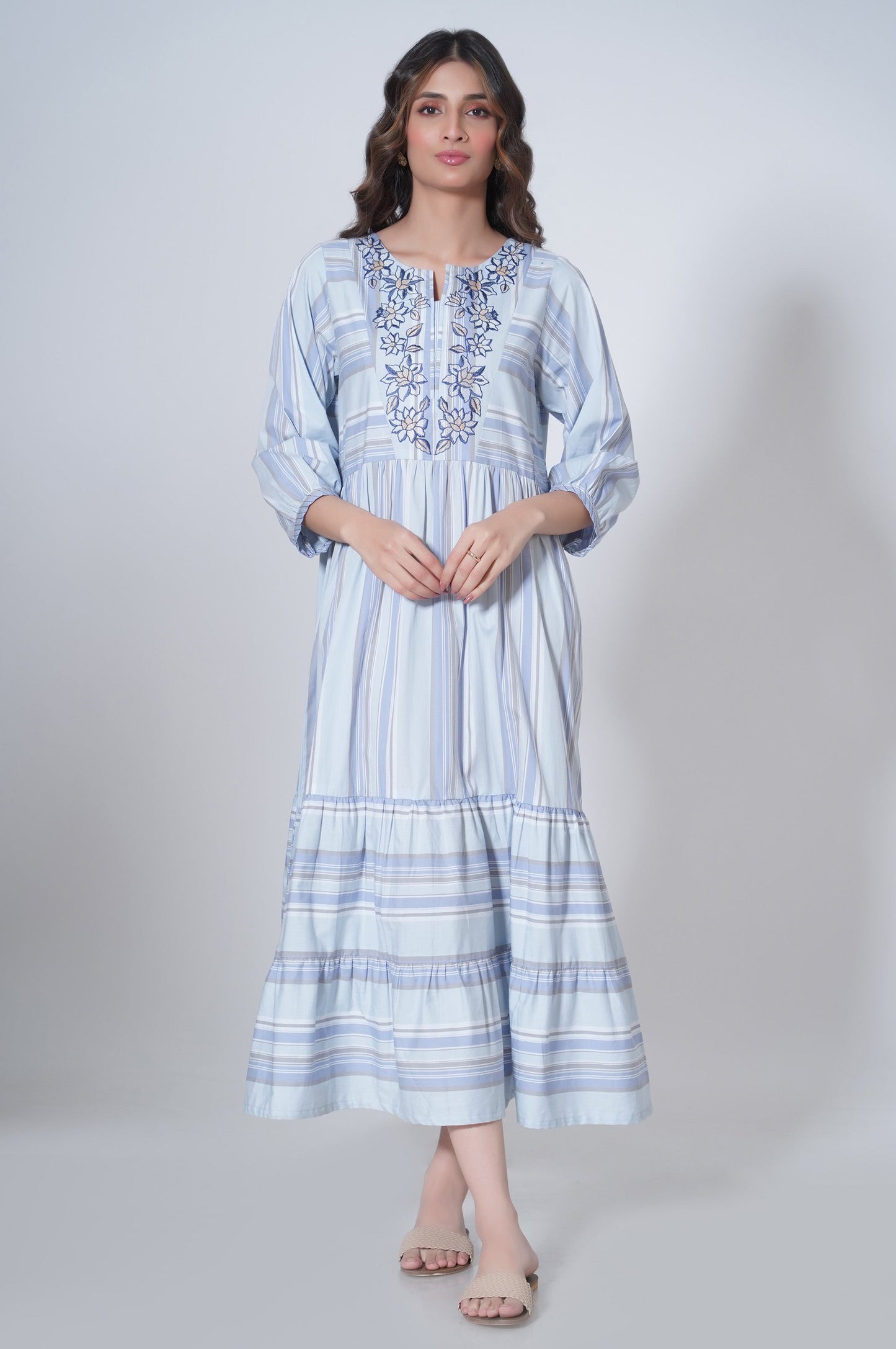 Stitched 1 Piece Yarn Dyed Dress