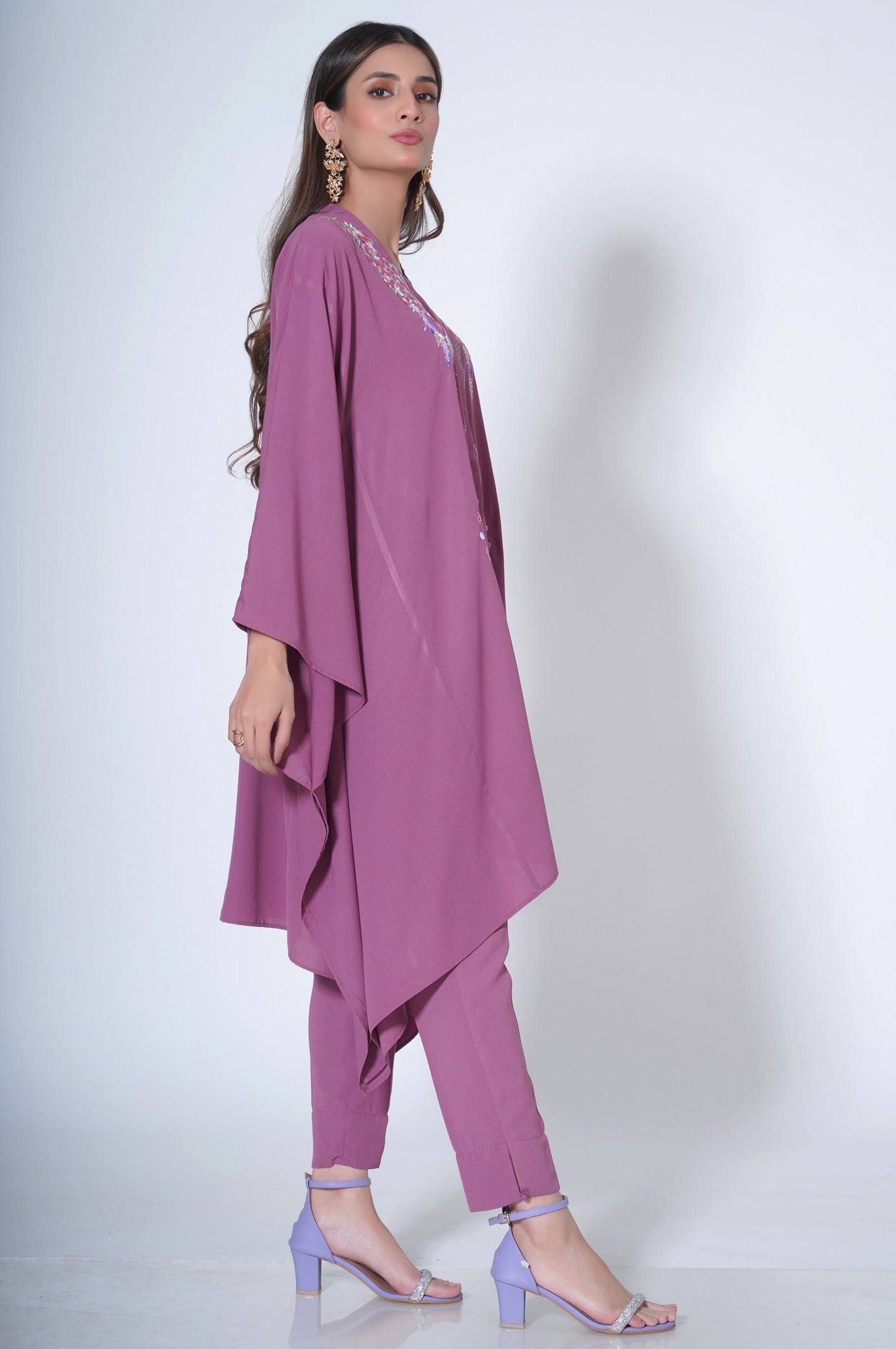 Stitched 2 piece Crepe Pocho Suit