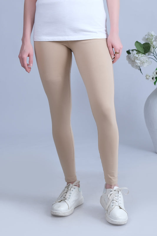 Basic Plain Tights - Beige