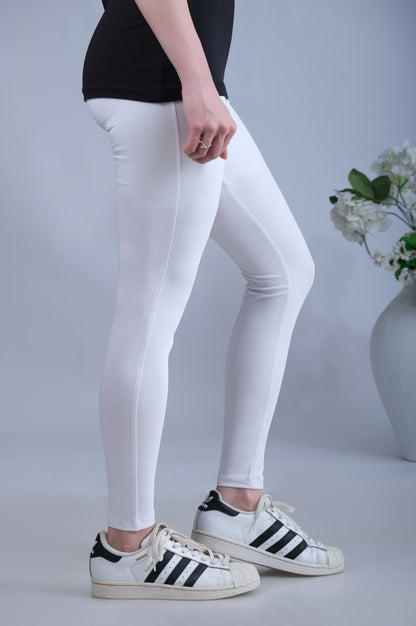 Basic Plain Tights - White
