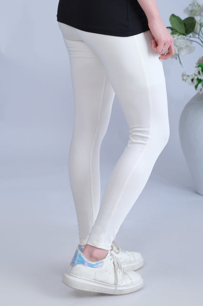 Basic Plain Tights - Off White