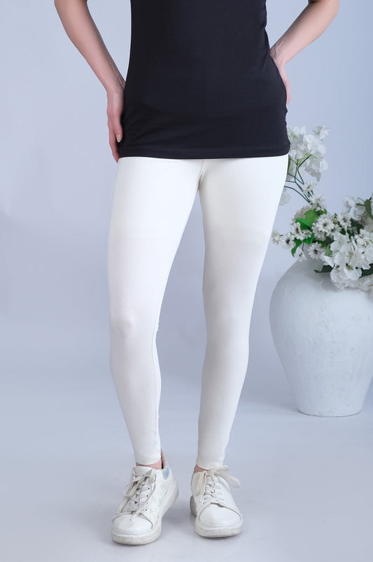 Basic Plain Tights - Off White