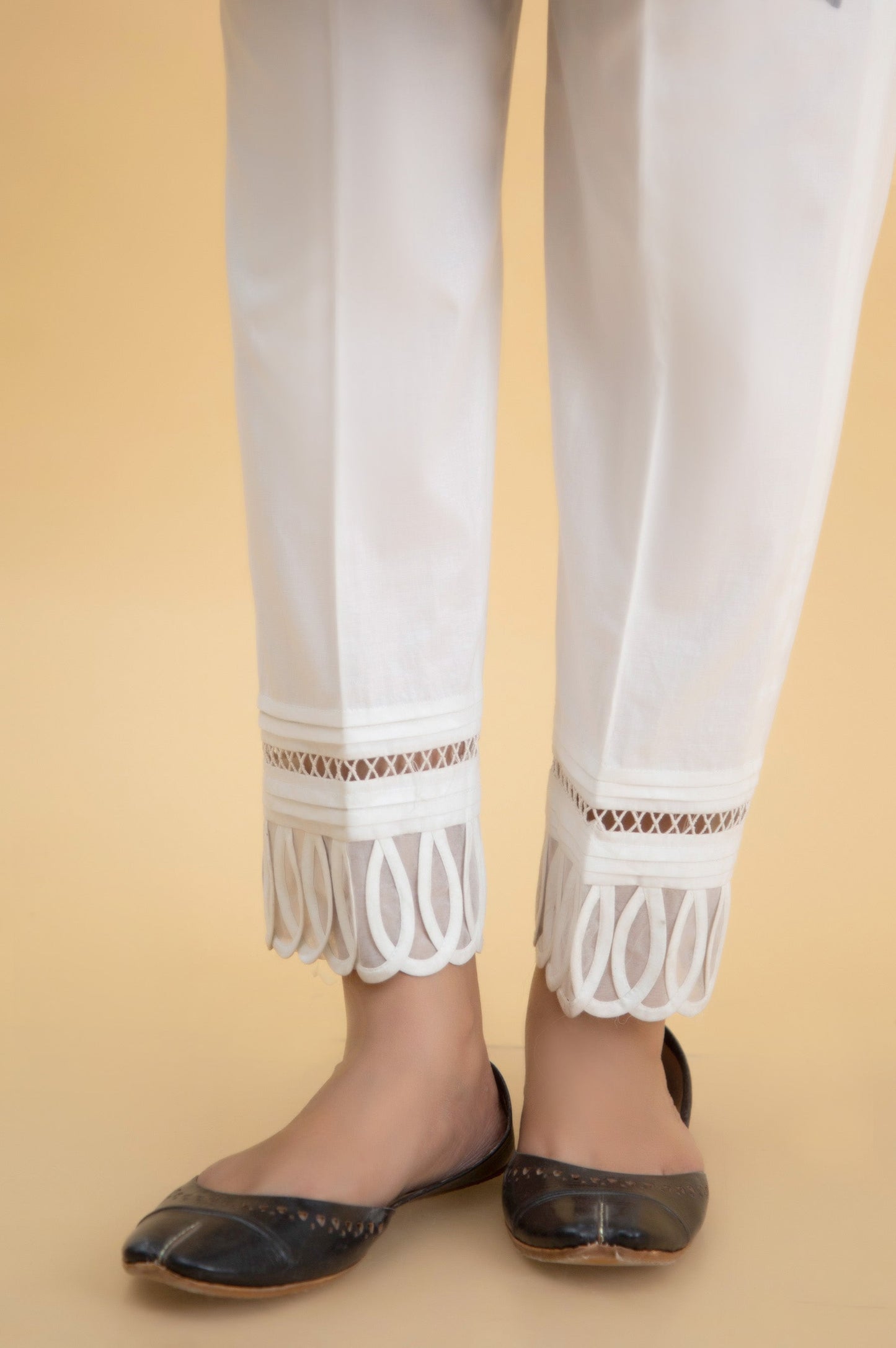 Embroidered Cambric Cigarette Pants