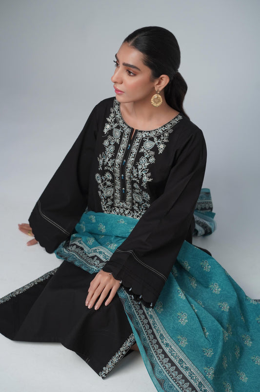 Stitched 3 Piece Printed Lawn