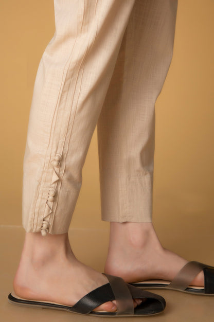 Embellished Cotton Slub Ciggerate Pants