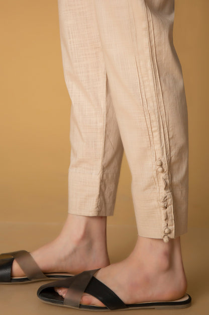 Embellished Cotton Slub Ciggerate Pants