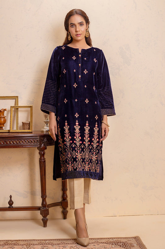 Stitched 1 Piece Velvet Embroidered Shirt