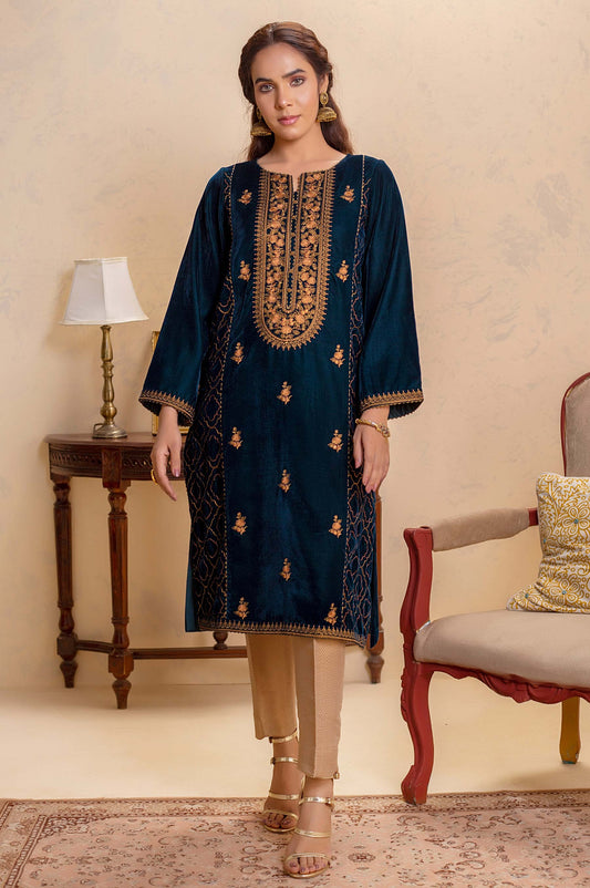 Stitched 1 Piece Velvet Embroidered Shirt