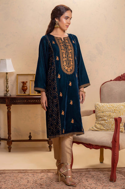 Stitched 1 Piece Velvet Embroidered Shirt