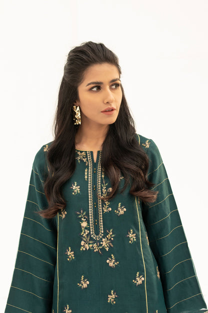 Stitched 2 Pieces Embroidered Organza Outfit